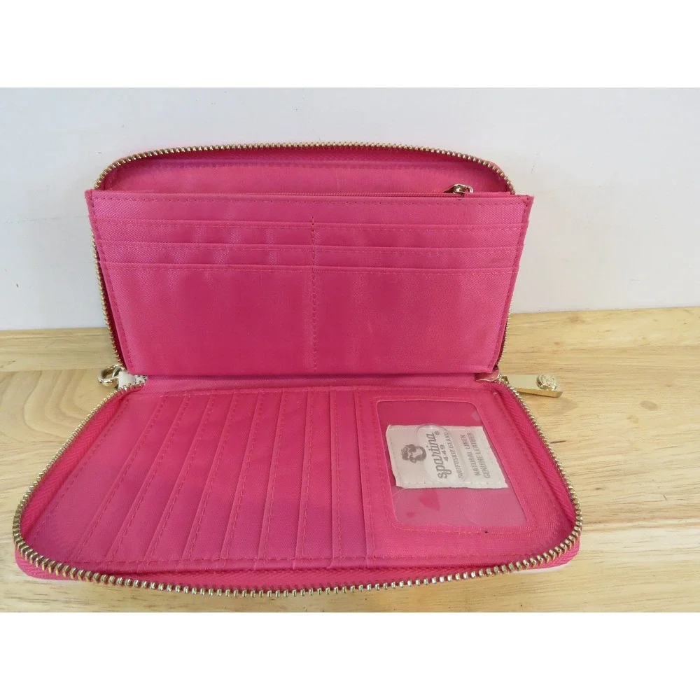 SPARTINA 449 Pink Floral Wallet Wristlet Linen Leather EUC - Picture 6 of 8